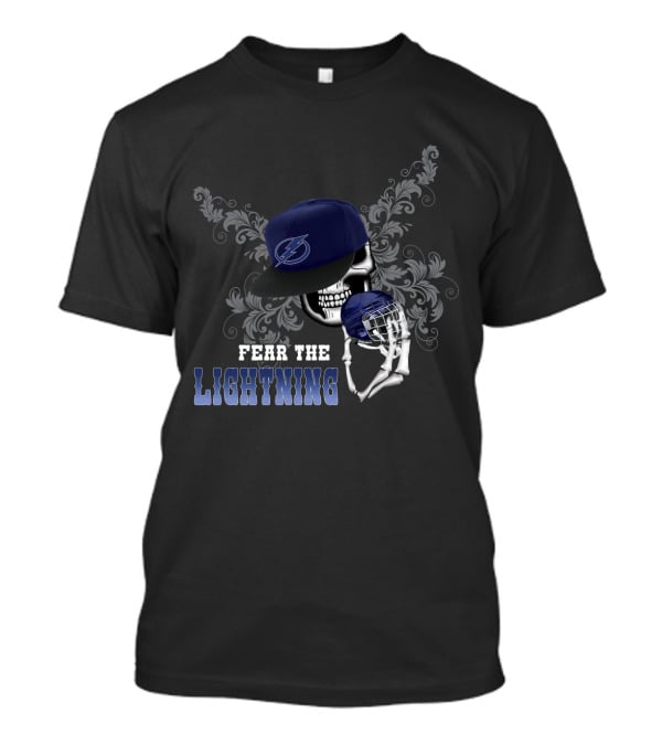 Fear The Lightning Skull With Tampa Bay Lightning Cap And Hockey T-Shirt