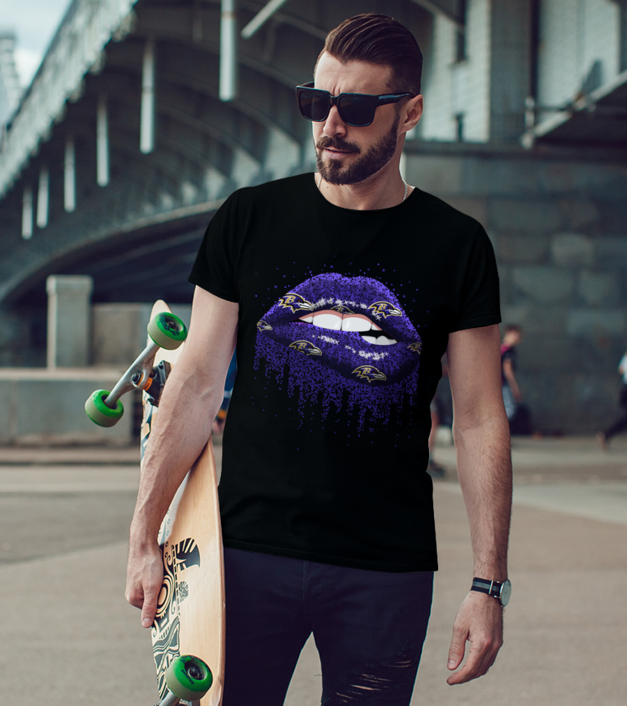 Baltimore Ravens Lips Fan Gear T-Shirt