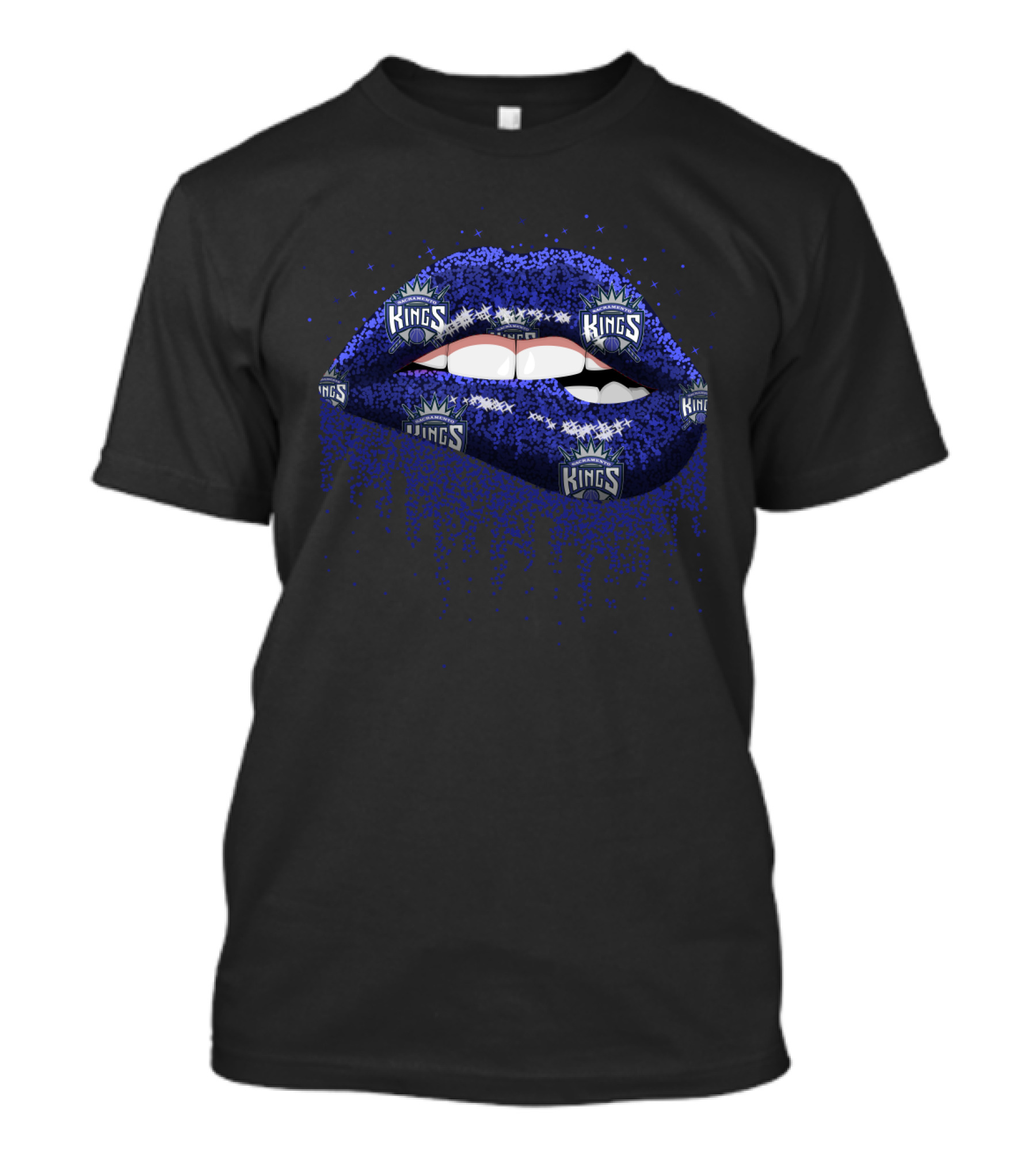 Sacramento Kings Fans Glittered Lips With Team T-Shirt