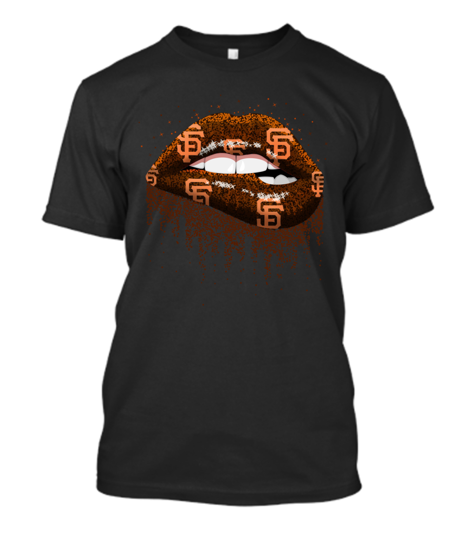 Glitter Lips San Francisco Giants Logo Sparkle Fans T-Shirt