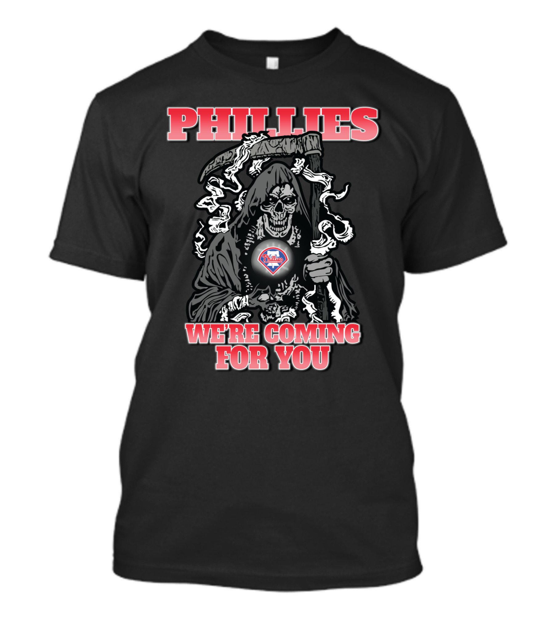 Philadelphia Phillies Grim Reaper We're Coming For You T-Shirt