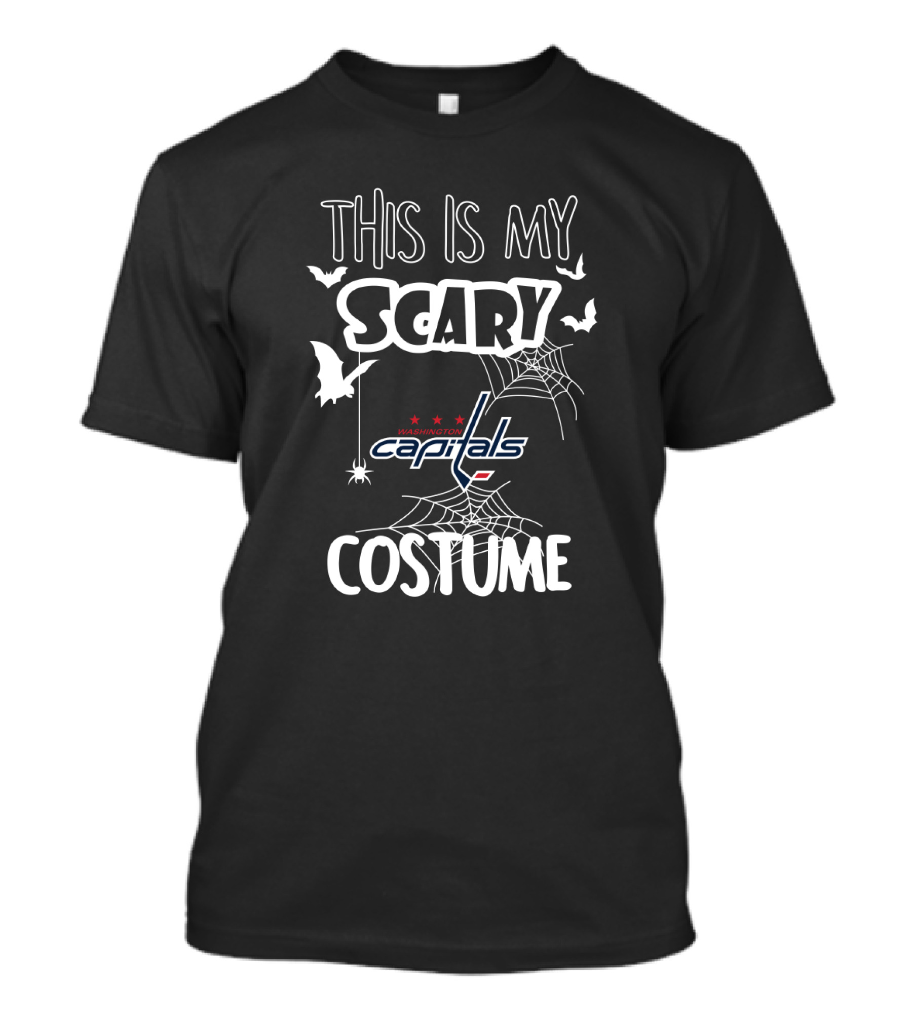 This Is My Scary Washington Capitals Costume With Bats And Spider Webs T-Shirt