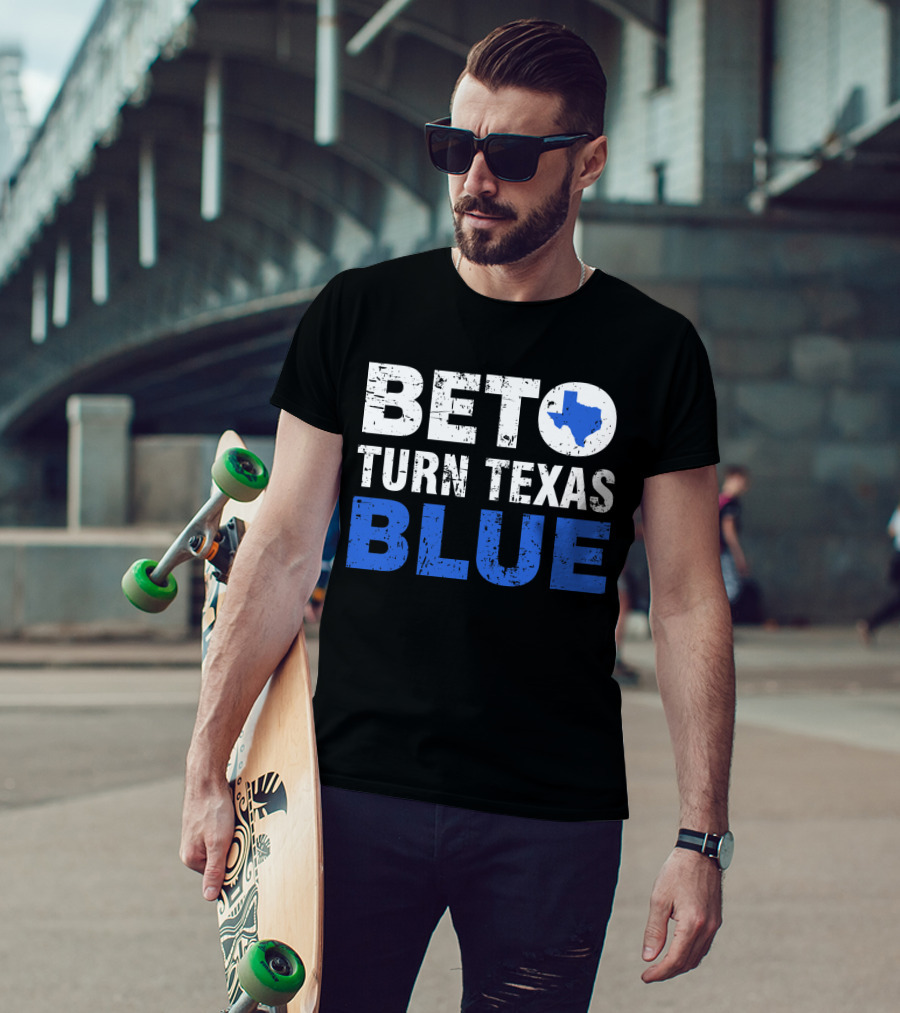 Beto O'Rourke Turn Texas Blue State Outline T-Shirt