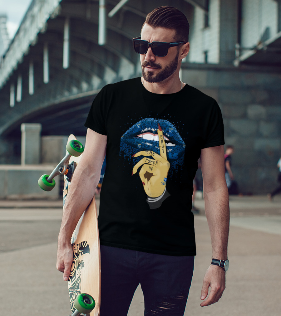 Kansas City Royals Glitter Lips Shut Up Statement With KC T-Shirt