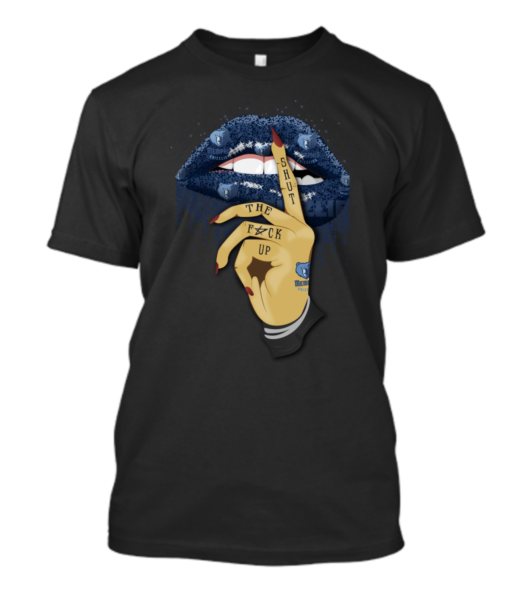 Glitter Lip Memphis Grizzlies Shut Up Fan Tribute T-Shirt