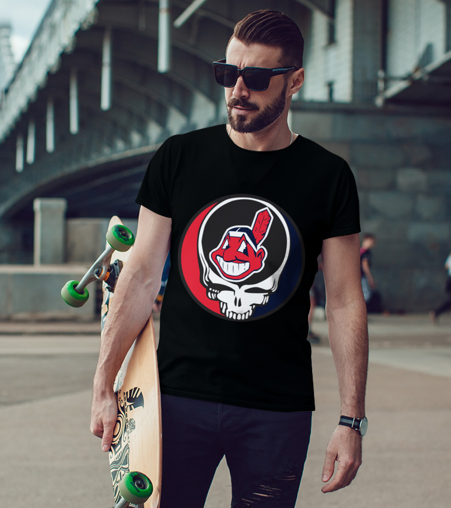 Grateful Dead Cleveland Indians Skull Logo Fusion T-Shirt