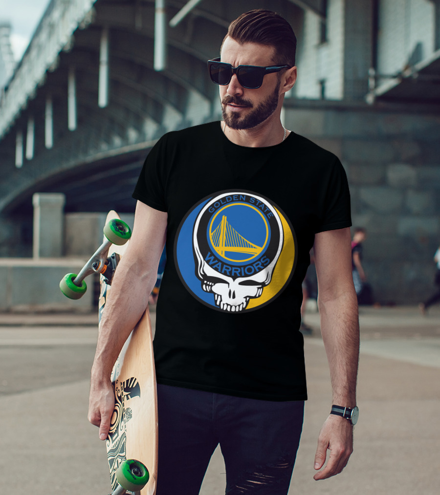 Golden State Warriors Grateful Dead Skull Bridge T-Shirt