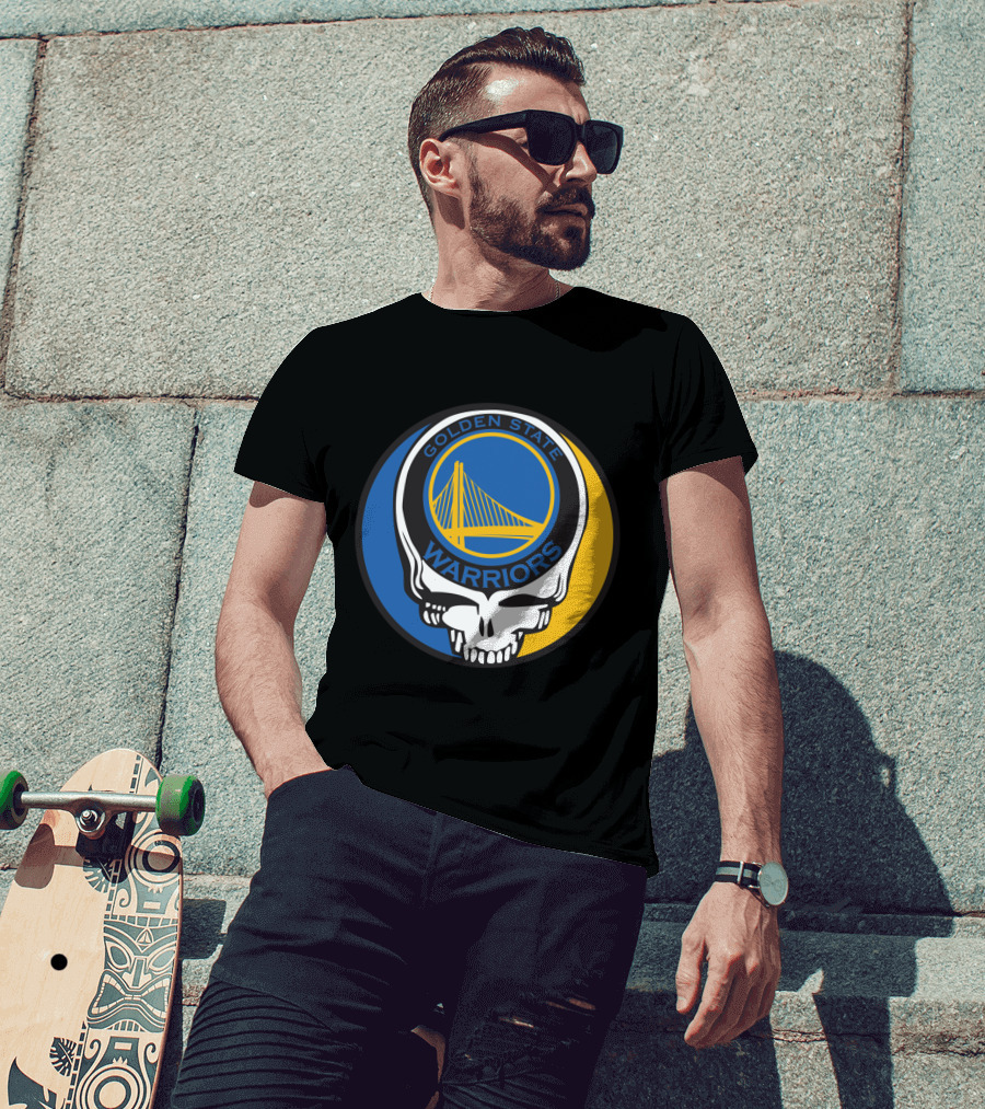 Golden State Warriors Grateful Dead Skull Bridge T-Shirt