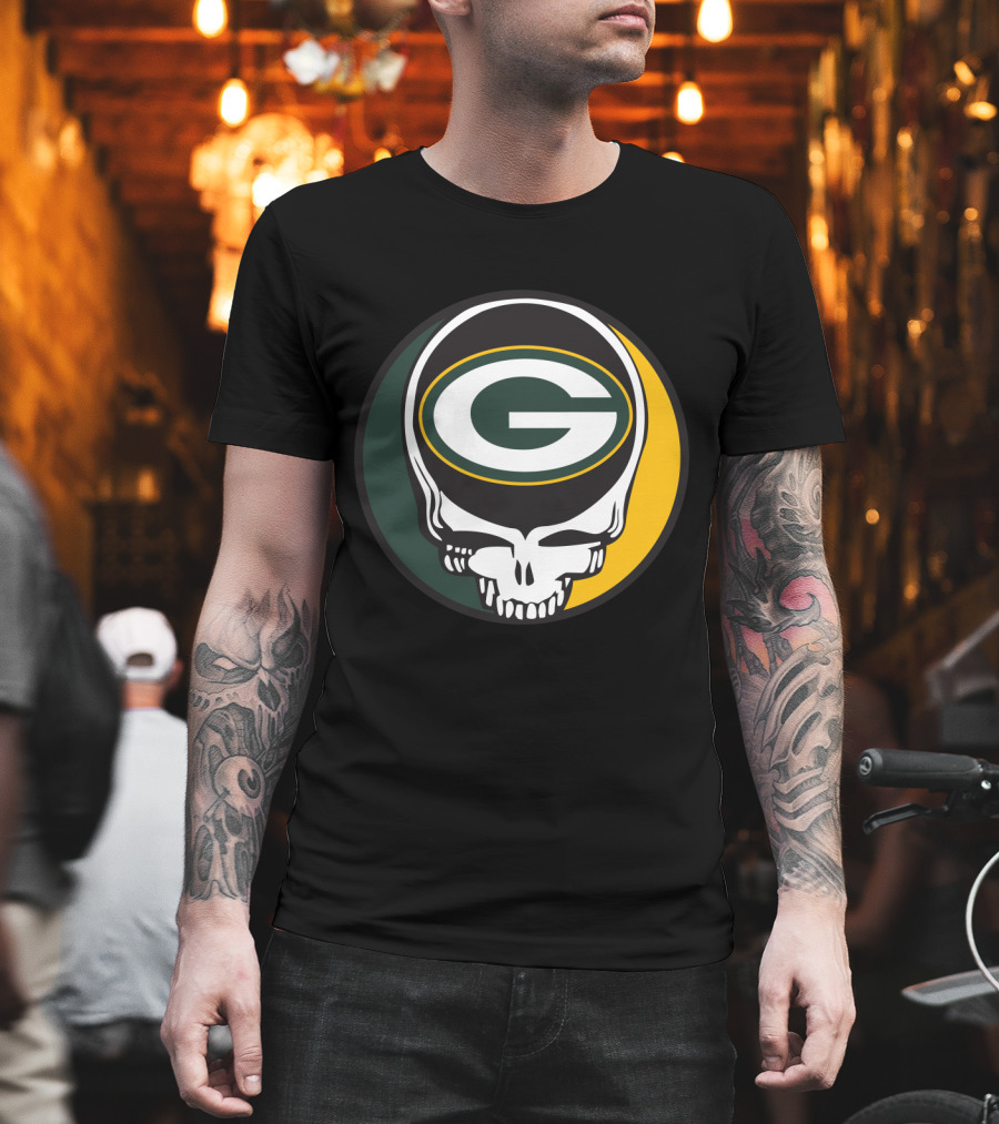 Grateful Dead Green Bay Packers Skull Logo Fans T-Shirt