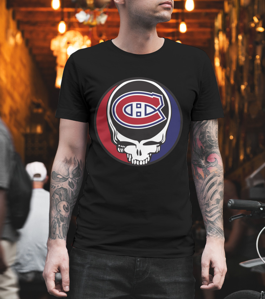 Grateful Dead Skull with Montreal Canadiens Logo for Fans T-Shirt