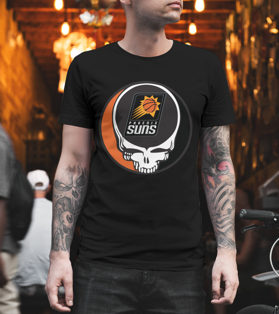 Grateful Dead Skull With Phoenix Suns Basketball T-Shirt