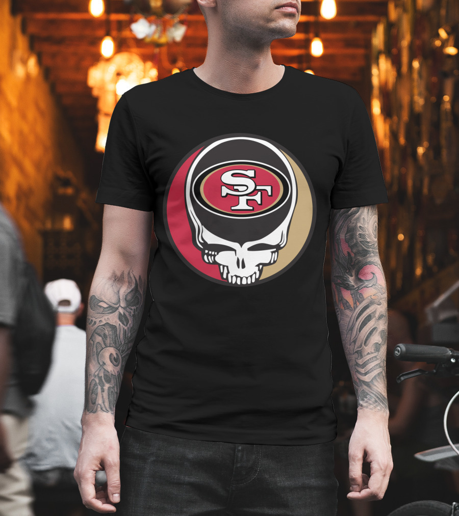 Grateful Dead Skull With San Francisco 49ers Sf Logo For Fans T-Shirt