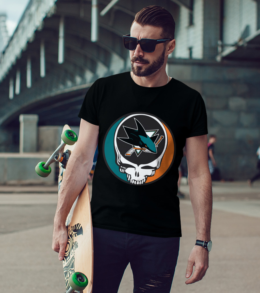 San Jose Sharks And Grateful Dead Skull Logo Fusion For Dedicated Fans T-Shirt