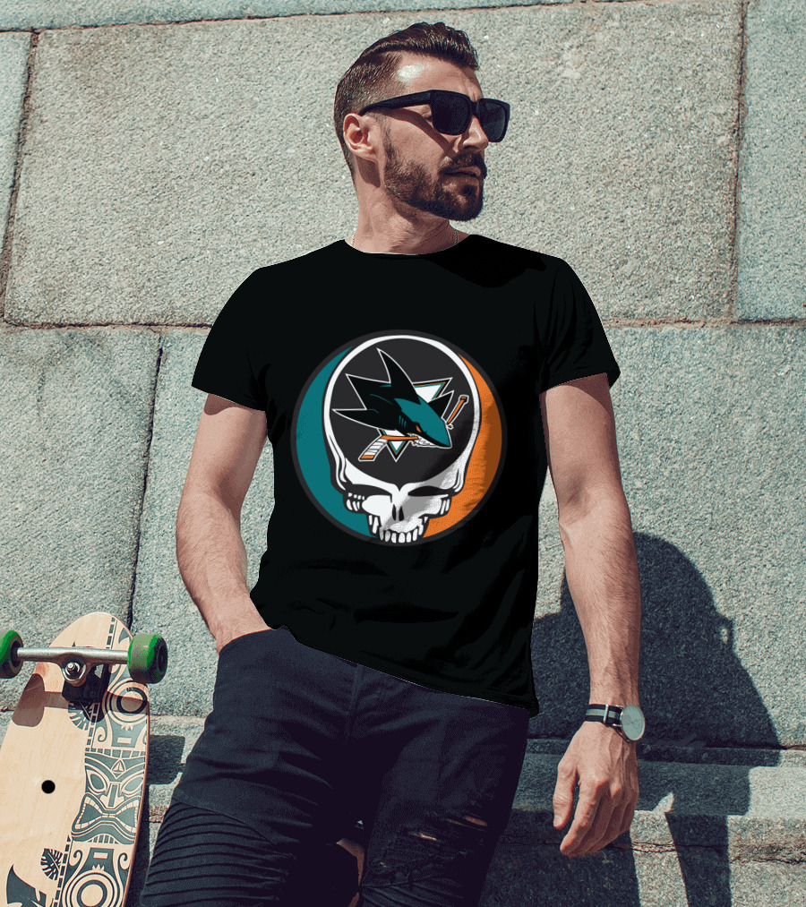 San Jose Sharks And Grateful Dead Skull Logo Fusion For Dedicated Fans T-Shirt