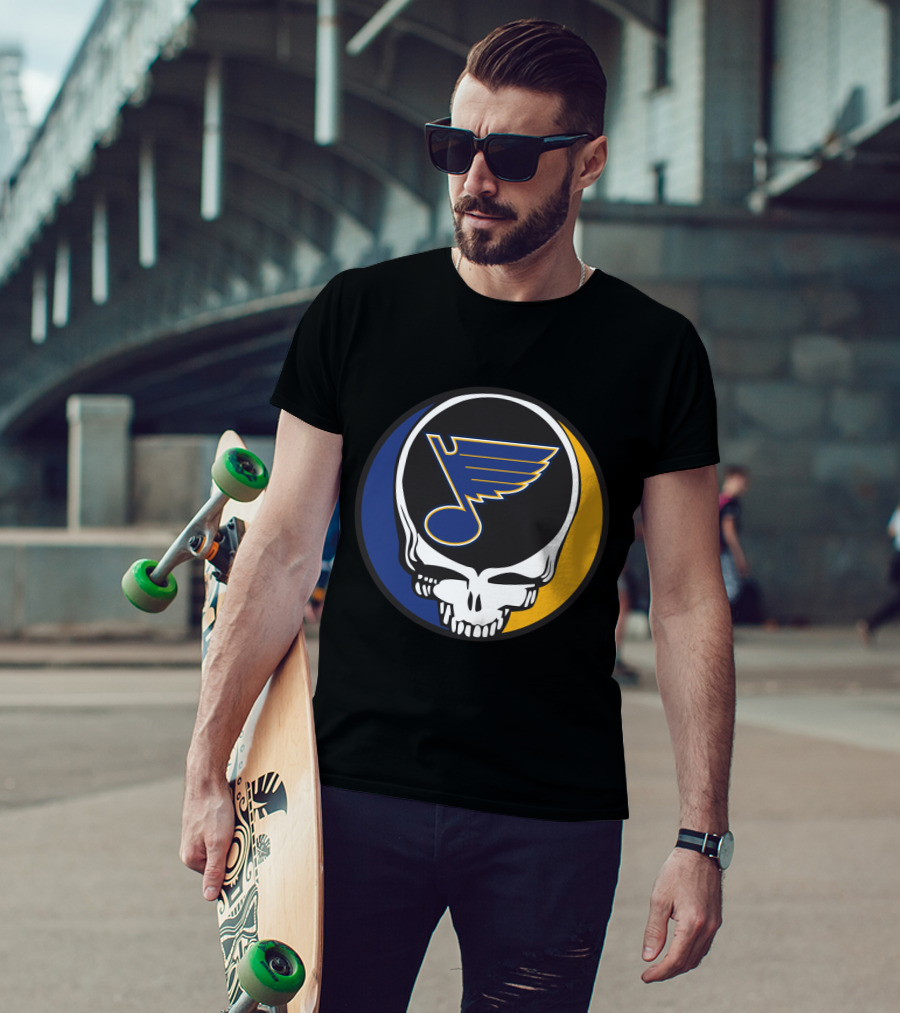 Grateful Dead St. Louis Blues Skull Logo Fusion T-Shirt