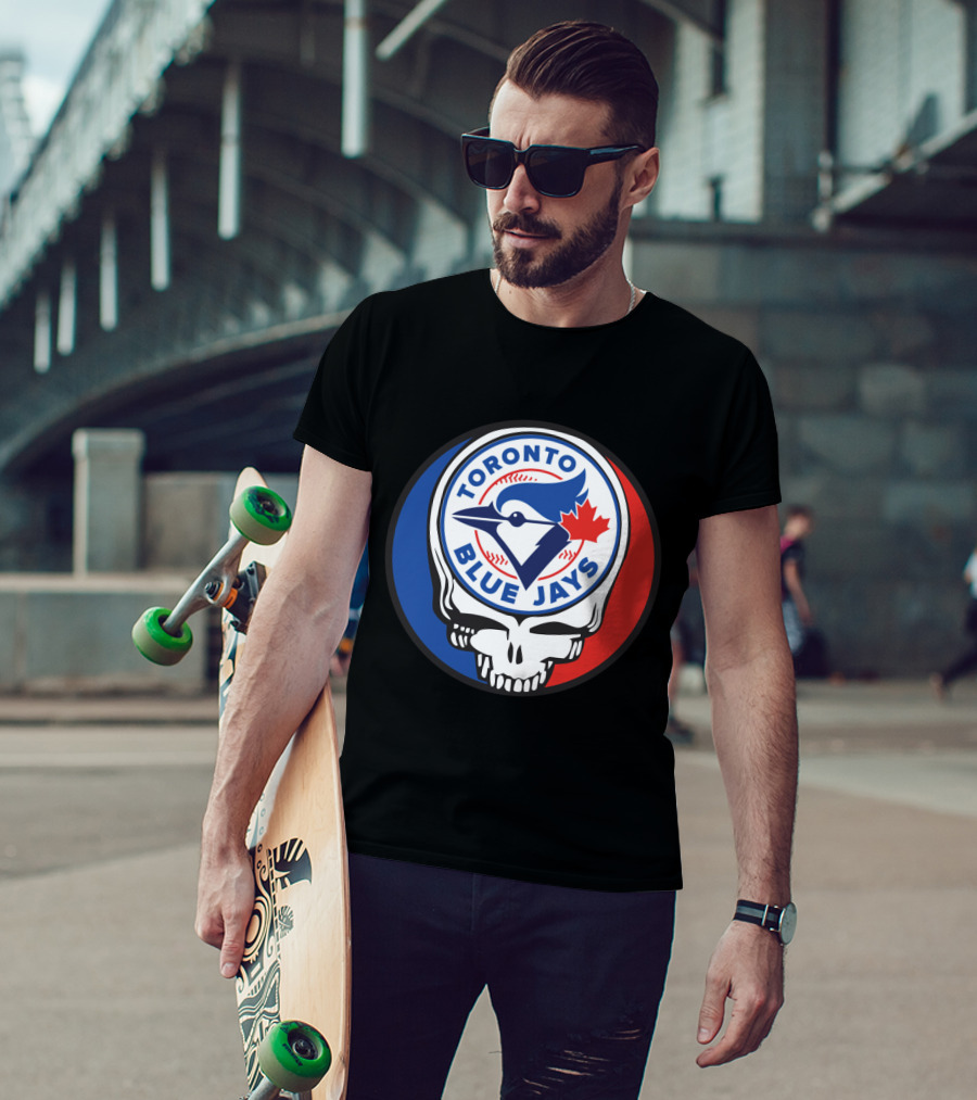 Toronto Blue Jays Grateful Dead Fan Logo Fusion T-Shirt