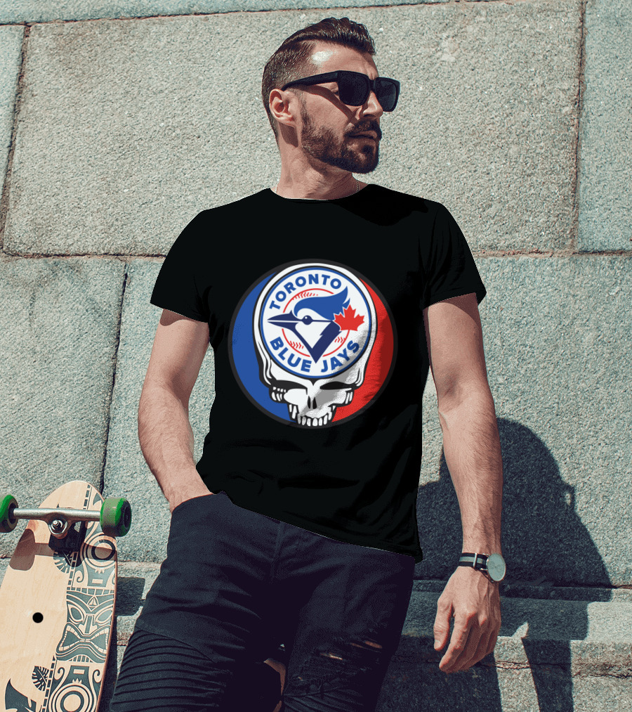 Toronto Blue Jays Grateful Dead Fan Logo Fusion T-Shirt