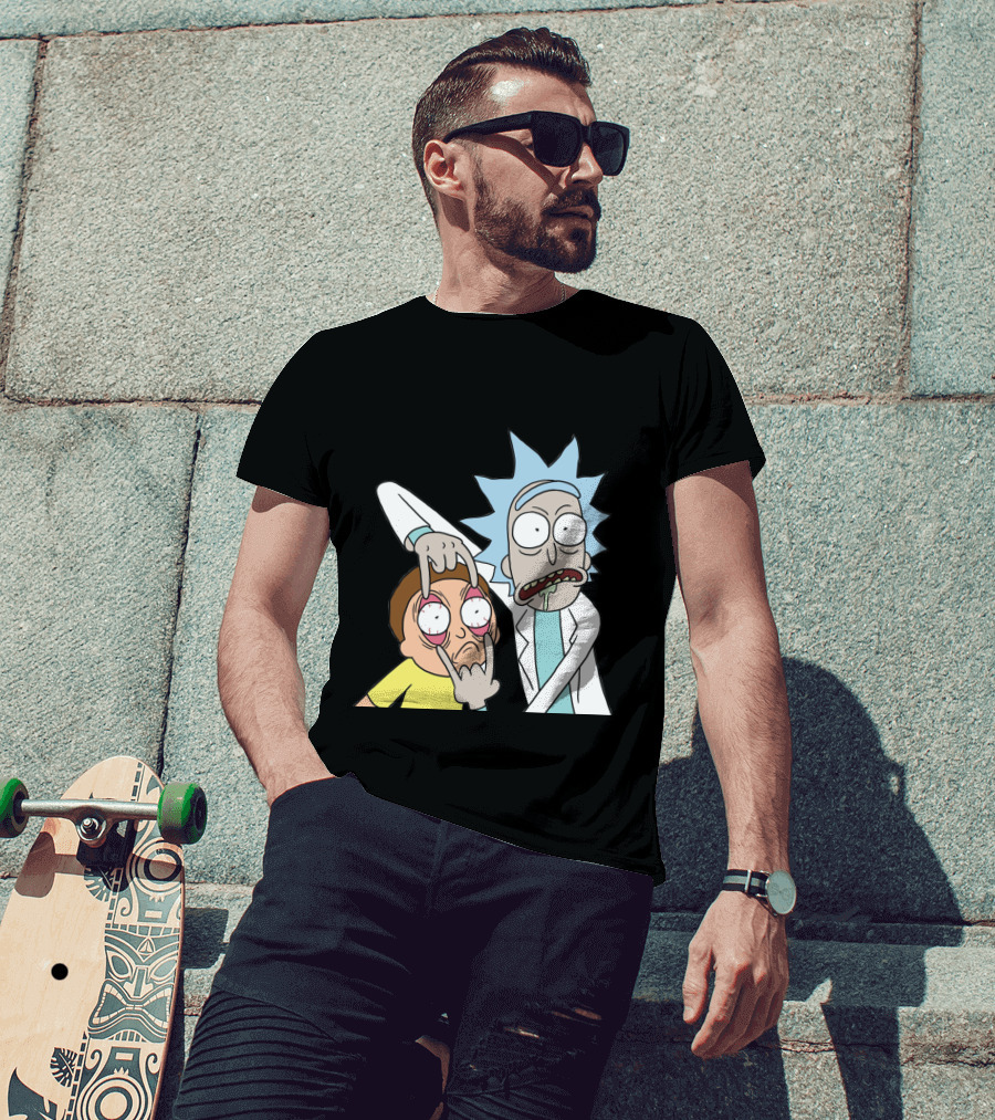 Rick And Morty Screaming Eye-Popping Gesture T-Shirt