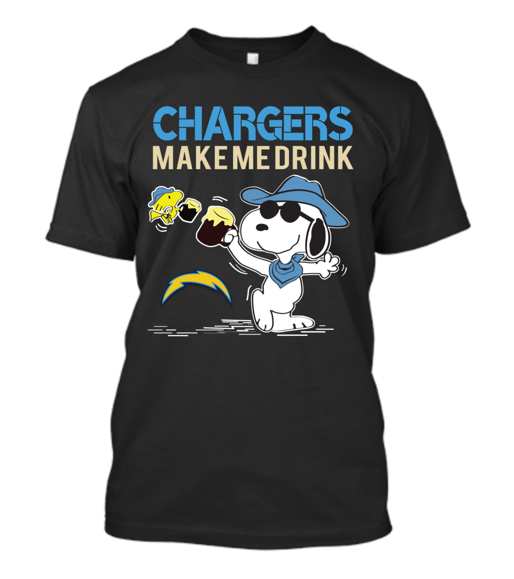 Snoopy Chargers Make Me Drink Los Angeles Fans T-Shirt