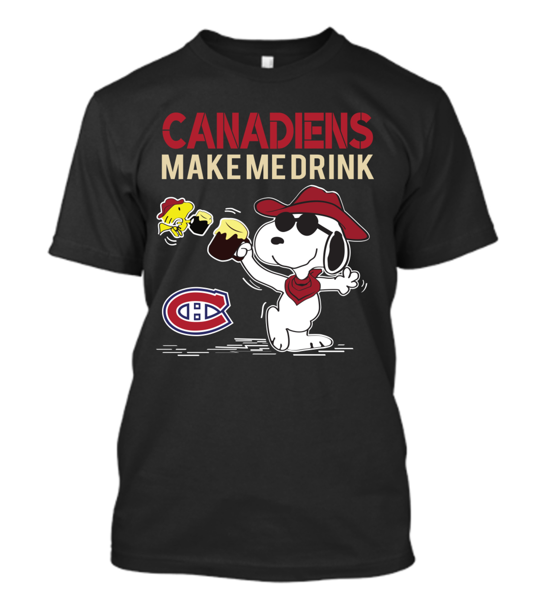 Montreal Canadiens Make Me Drink Snoopy Graphic With Canadiens T-Shirt