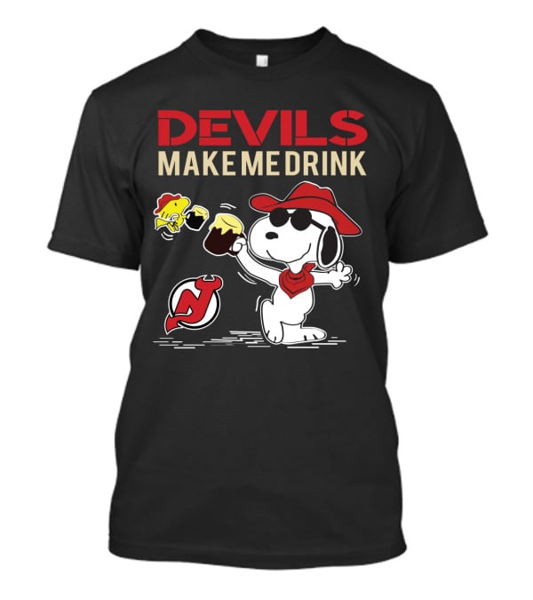 New Jersey Devils Fans Snoopy Devils Make Me Drink T-Shirt