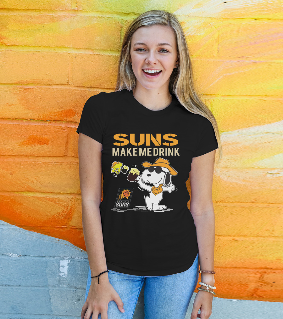 Snoopy Suns Make Me Drink Phoenix Suns Fans T-Shirt