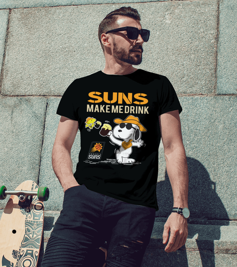 Snoopy Suns Make Me Drink Phoenix Suns Fans T-Shirt