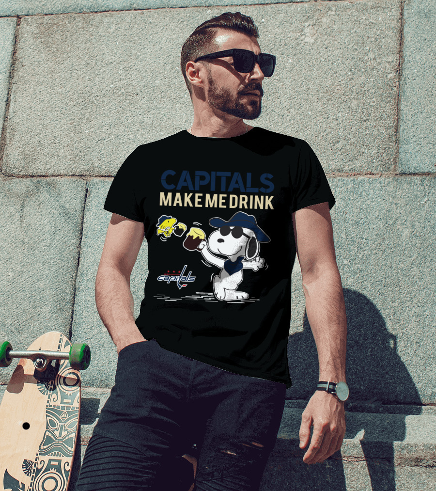 Snoopy Capitals Make Me Drink Washington Capitals Fans T-Shirt