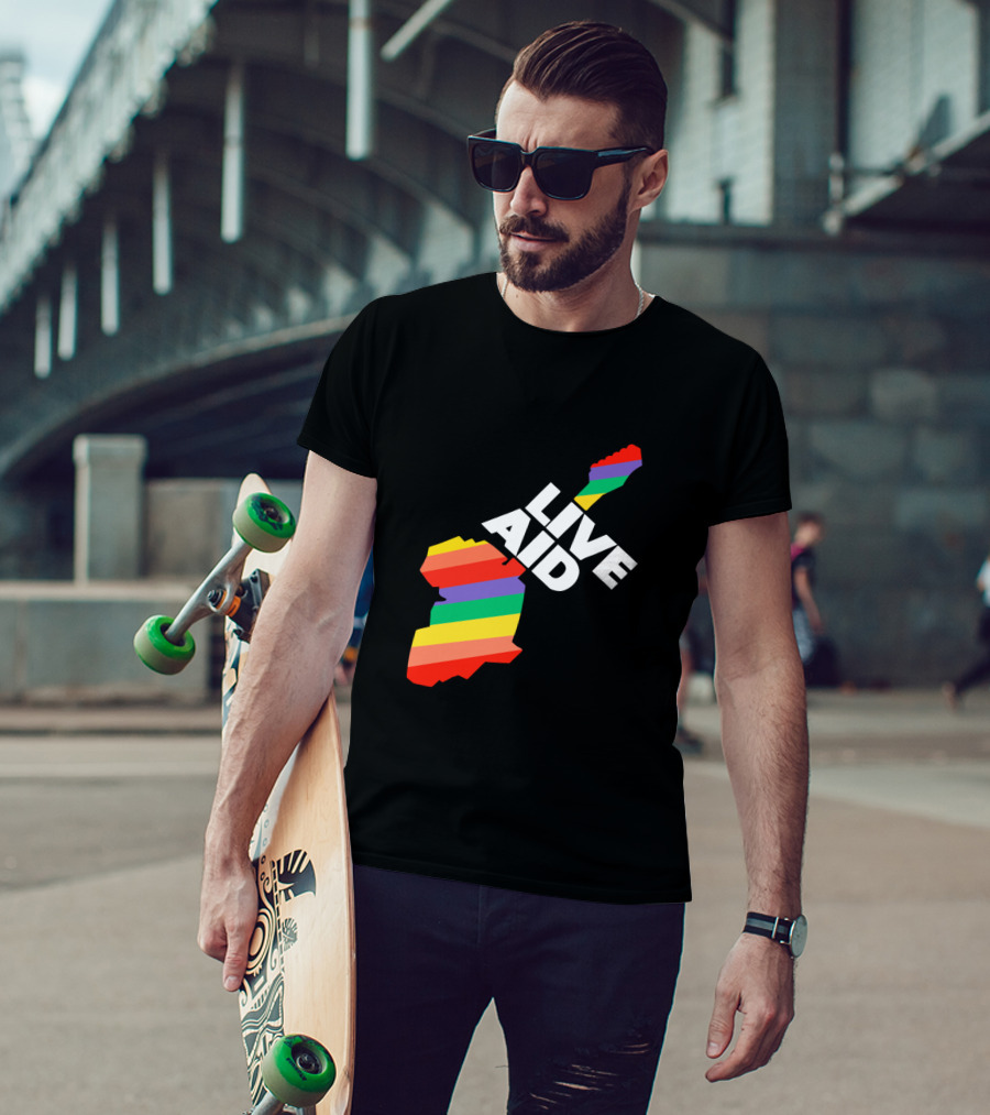 Live Aid 1985 Rainbow Africa Symbol T-Shirt