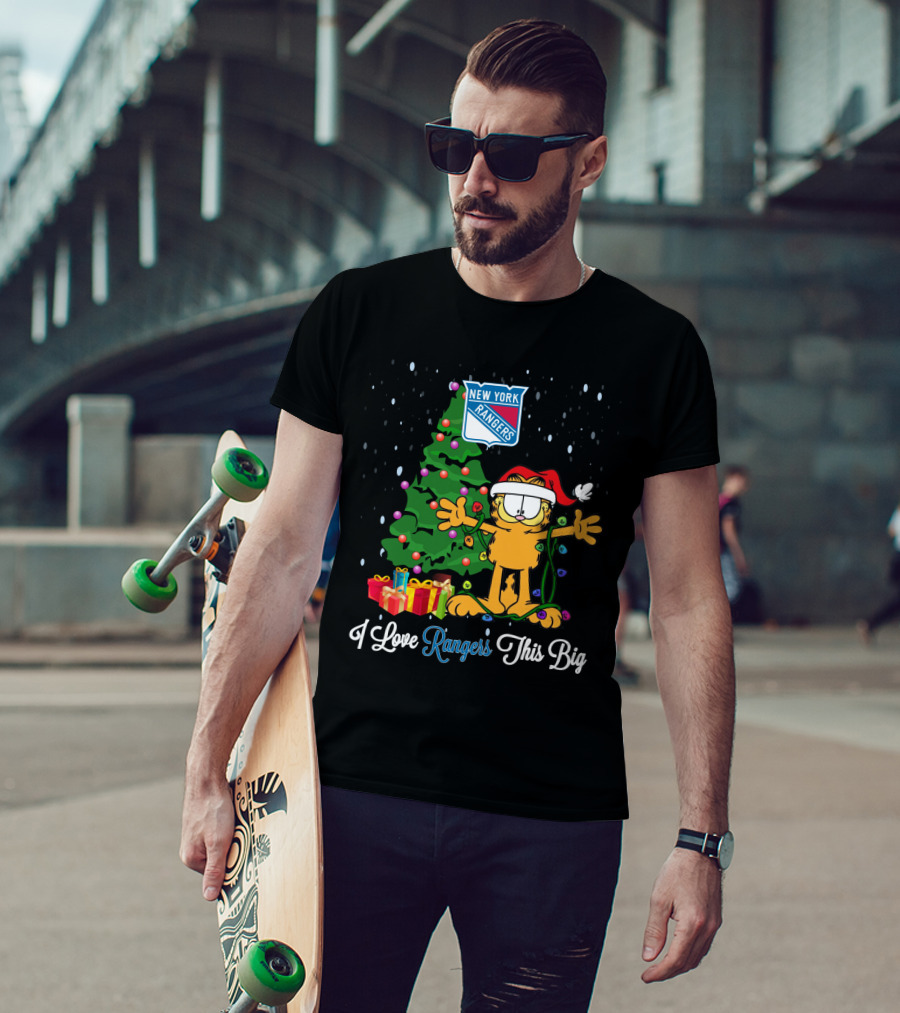 I Love New York Rangers This Big Christmas Garfield T-Shirt