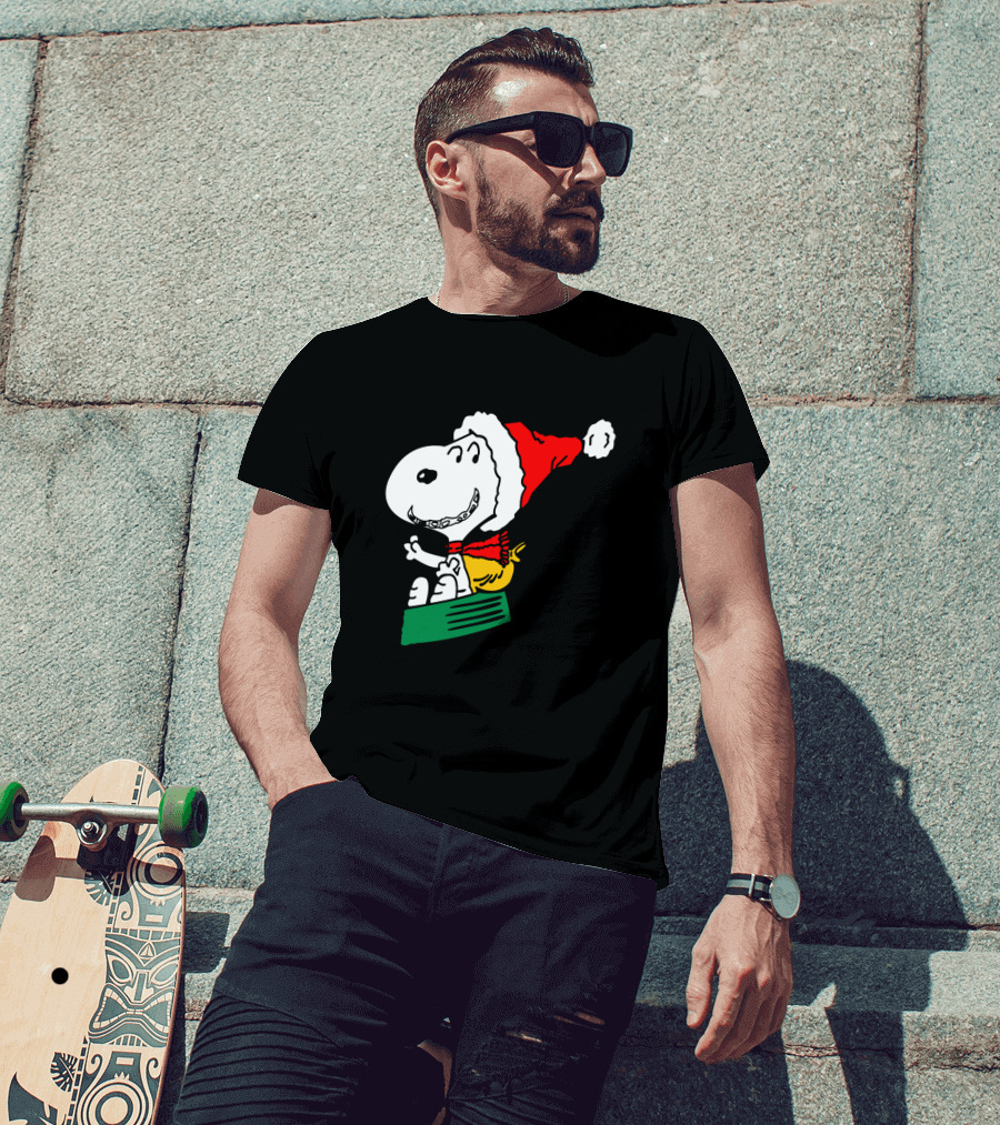 Snoopy Santa Sleigh Holiday Fun T-Shirt