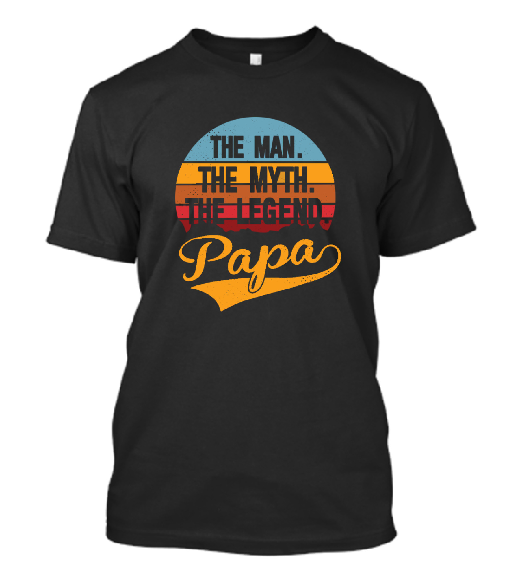 The Man The Myth The Legend Papa Retro Sunset T-Shirt