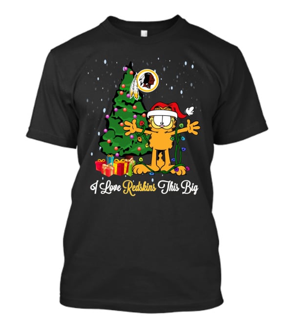 I Love Redskins This Big Christmas Garfield T-Shirt