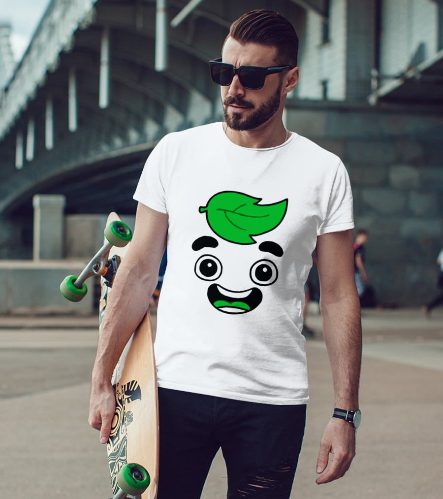 Guava Juice Leaf Head Character Face T-Shirt