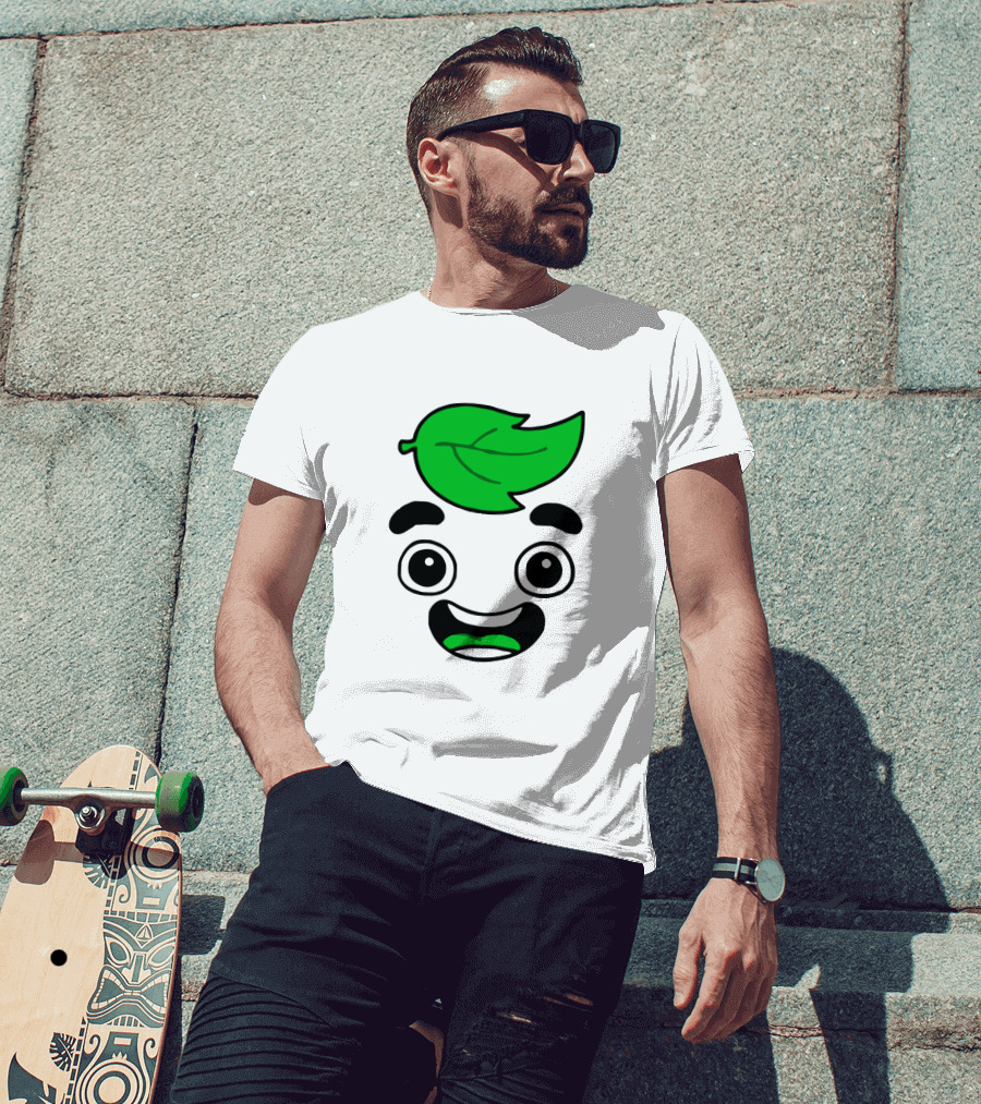 Guava Juice Leaf Head Character Face T-Shirt