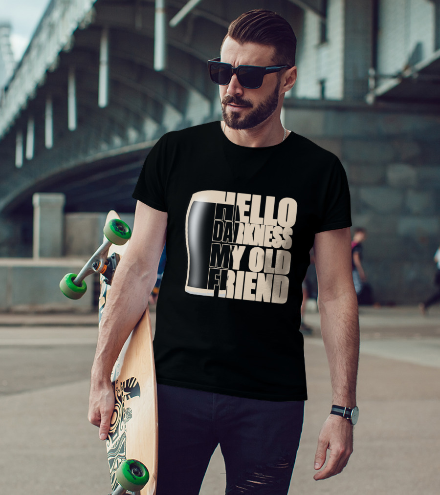 Hello Darkness My Old Friend Beer Glass T-Shirt