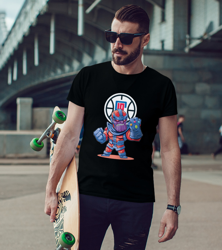Thanos La Clippers Fans Battle Stance Infinity Gauntlet T-Shirt
