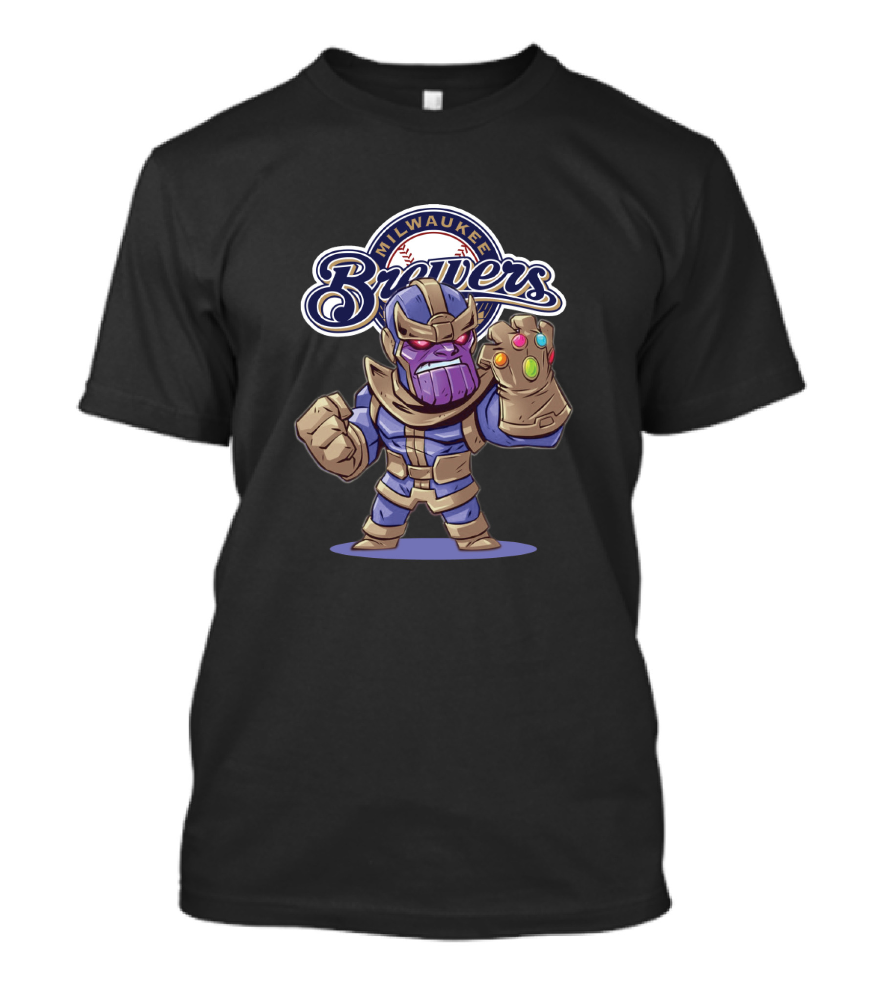 Thanos Milwaukee Brewers Crossover With Infinity Gauntlet Baseball Fan T-Shirt