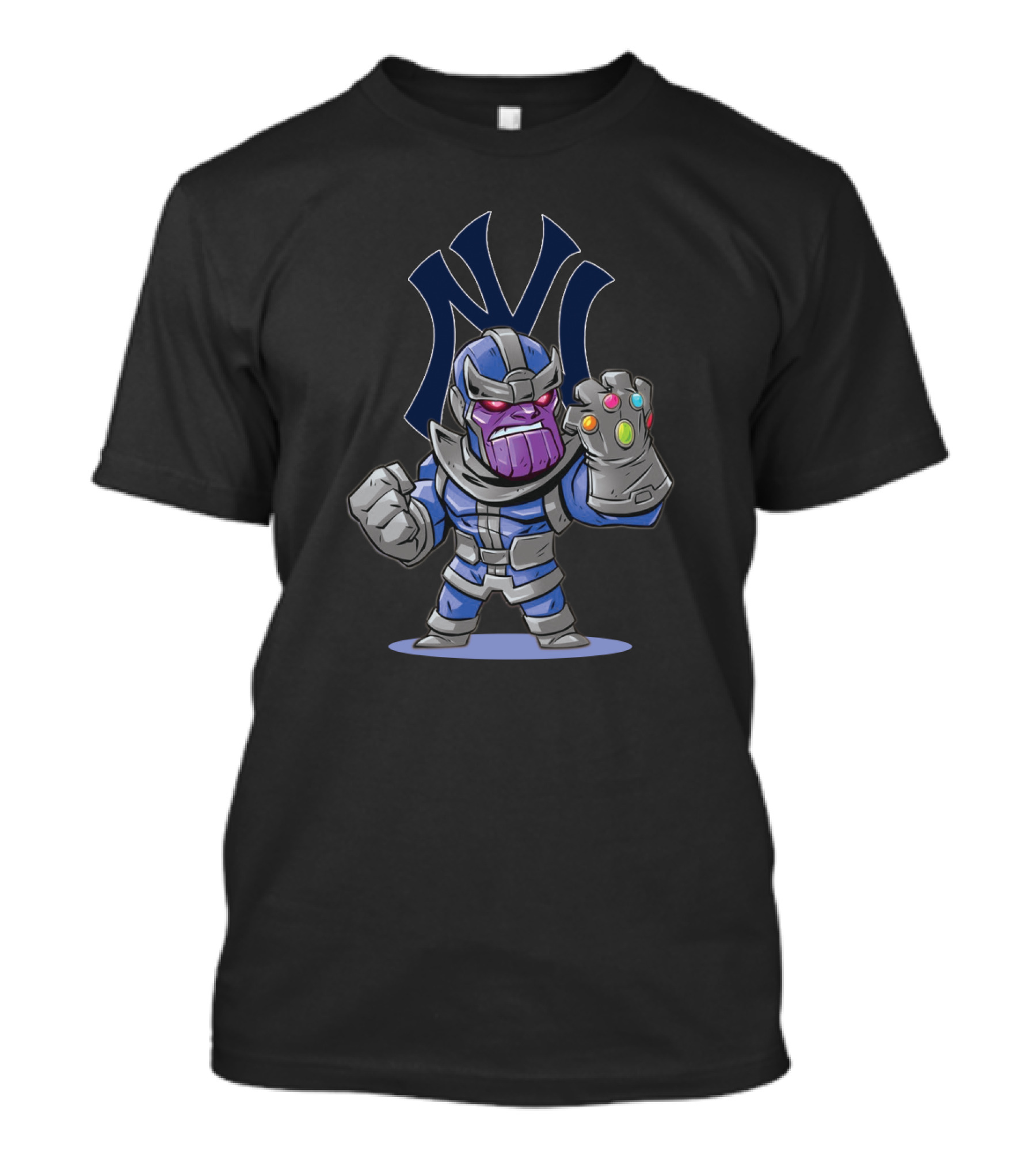 Thanos With Infinity Gauntlet And New York Yankees Logo Fan T-Shirt