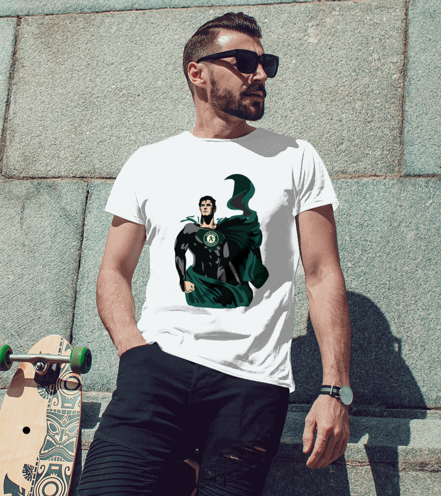 Oakland Athletics Superhero Emblem Combination T-Shirt