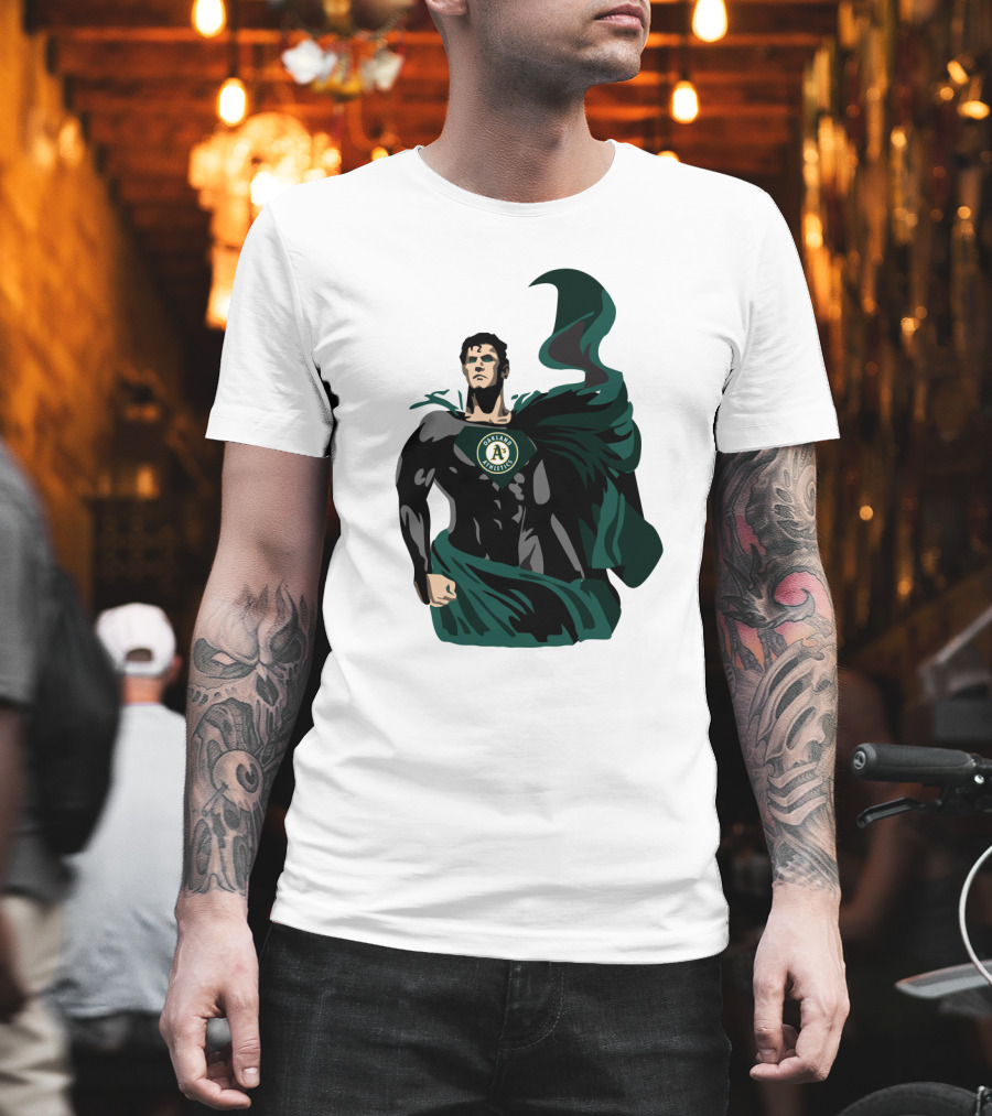 Oakland Athletics Superhero Emblem Combination T-Shirt