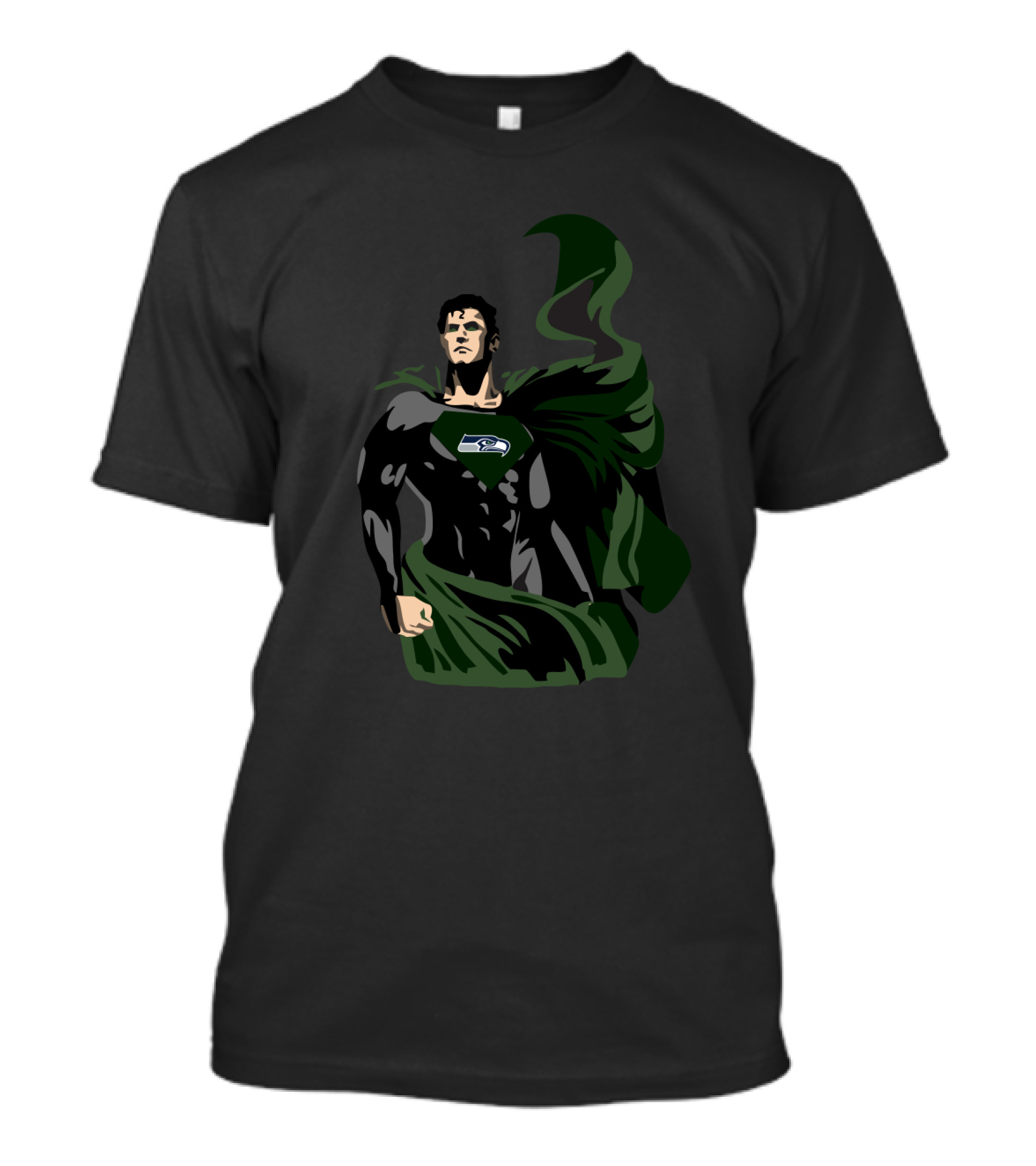 Superman Nfl Seattle Seahawks Emblem Fan T-Shirt