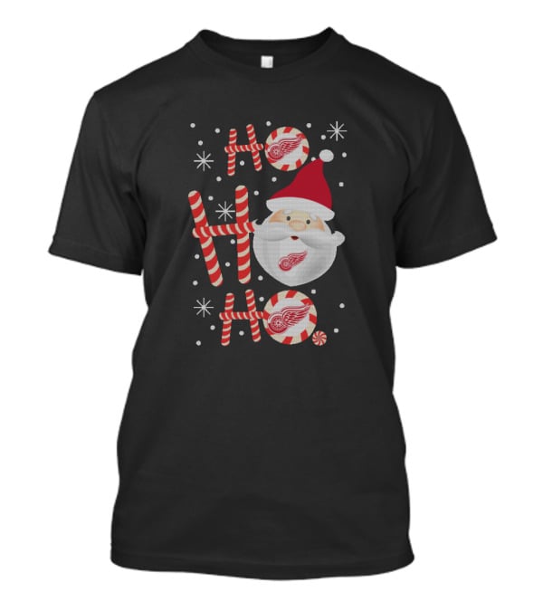 Festive Ho Ho Ho Detroit Red Wings Xmas Santa Fans T-Shirt