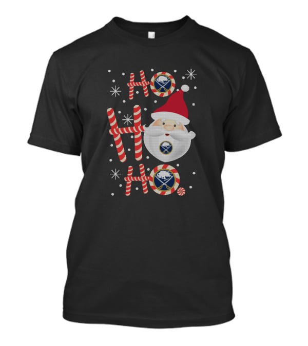 Santa Ho Ho Ho Buffalo Sabres Christmas Fans Holiday T-Shirt
