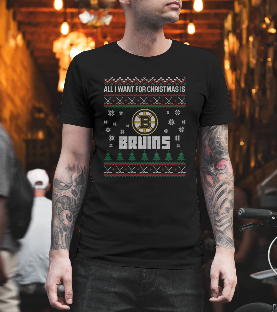 Boston Bruins Ugly Christmas Sweater Design for Fans with Festive Holiday T-Shirt