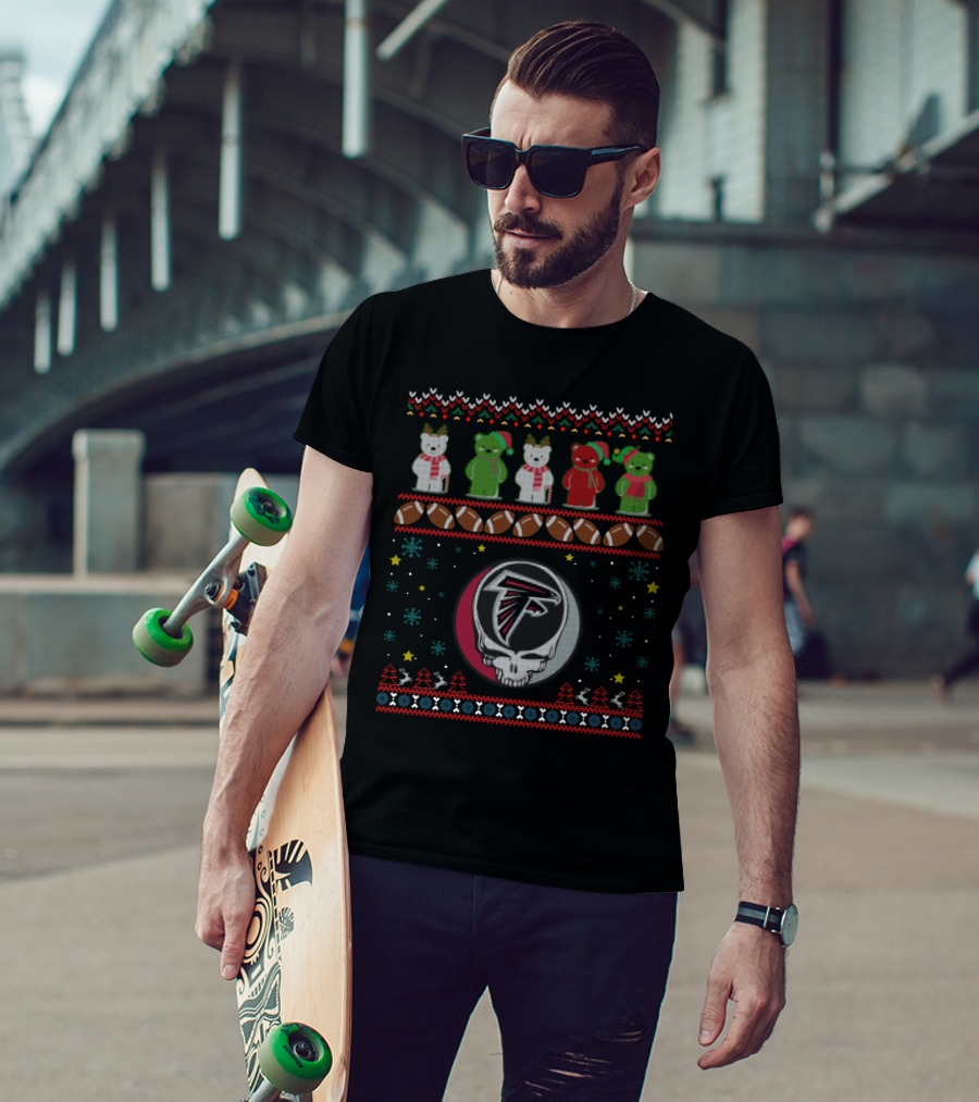 Atlanta Falcons Grateful Dead Bears Christmas T-Shirt