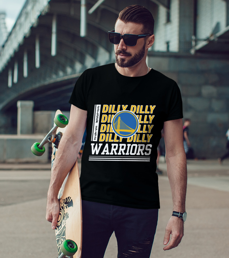 Golden State Warriors Dilly Dilly Basketball Blue And Yellow Bridge T-Shirt