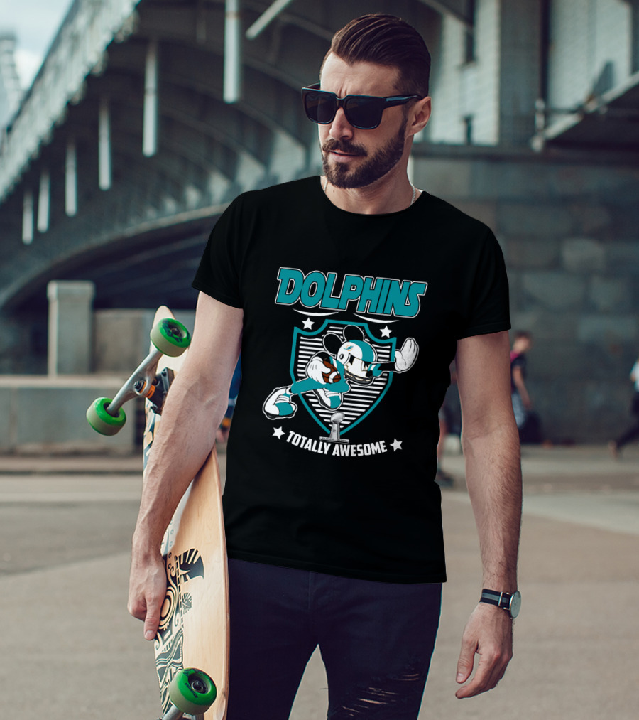 Dolphins Totally Awesome Mickey Football T-Shirt