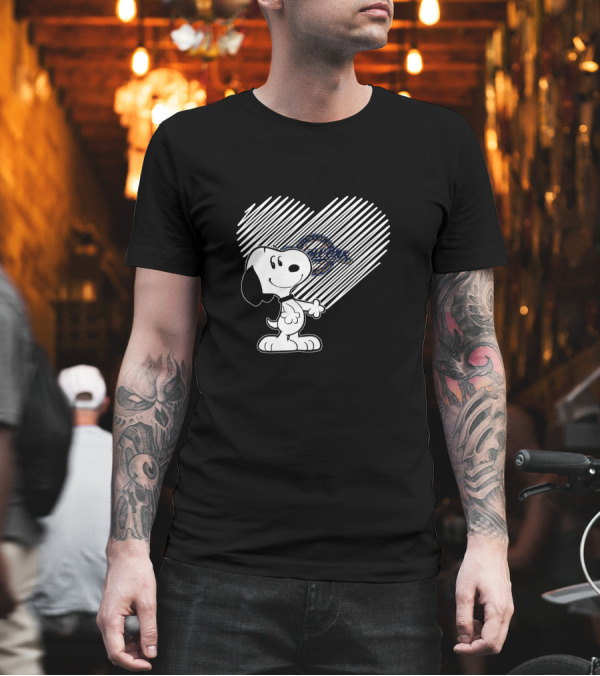 Snoopy Heart Milwaukee Brewers Peanuts Baseball Fan T-Shirt Snoopy Heart Milwaukee Brewers Peanuts Baseball Fan T-Shirt