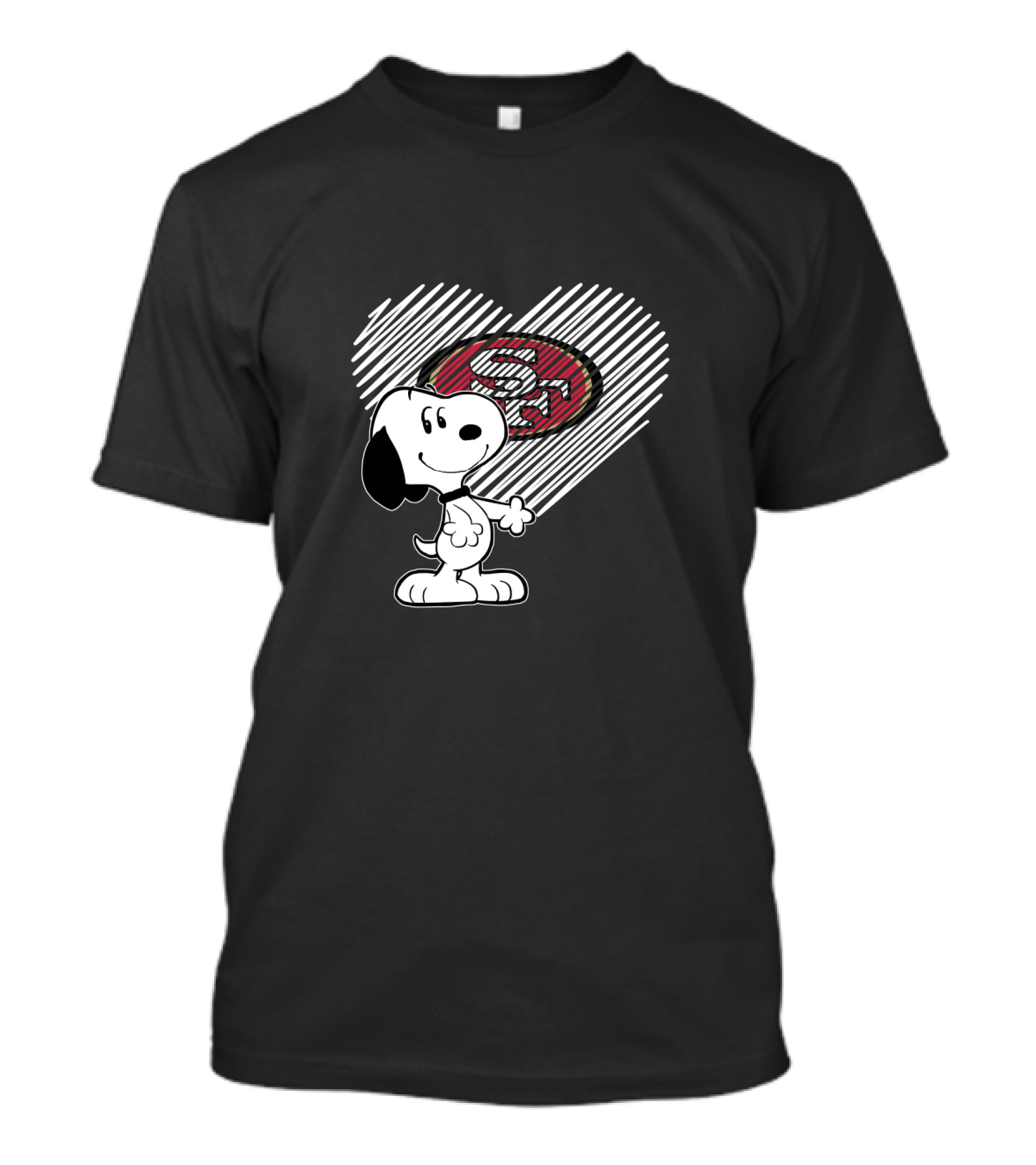 Snoopy Heart San Francisco 49ers Logo Fan Love T-Shirt
